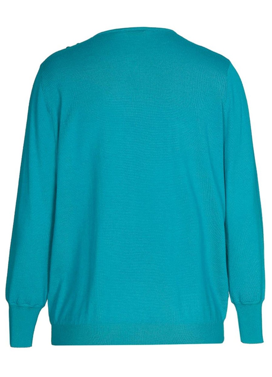 Grote Maten Mode Xandres | Xandres Trui Hasnae 28929-01 - 2660 Dark Aqua