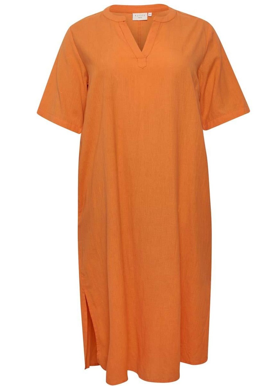 Grote Maten Mode Kaffe Curve | Kaffe Curve Kaftan Mayi 10581486 - 161362 Vermillion Orange