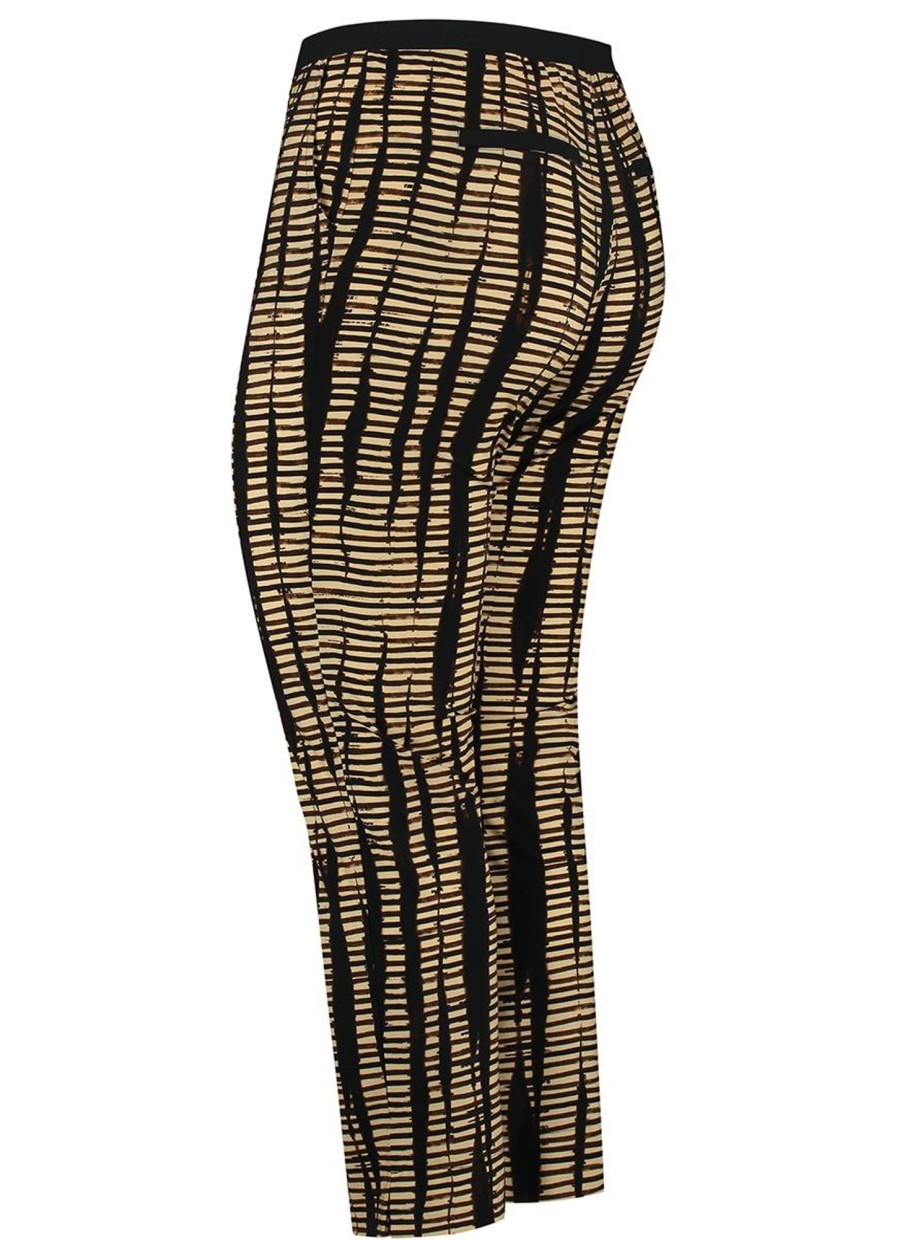 Grote Maten Mode Plusbasics | Plusbasics Pants 7/8 Travel 18201063-425 Striped Safari