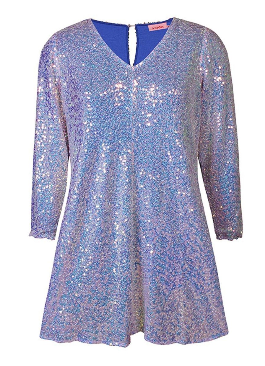 Party Items Anyday | Anyday Dress Bjork 8001179 - 5758 Kobalt Glitter