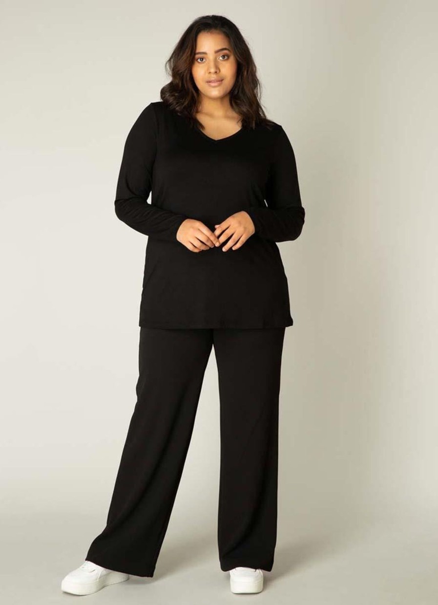 Grote Maten Mode Base Level Curvy | Base Level Curvy Shirt Alize 036 Black