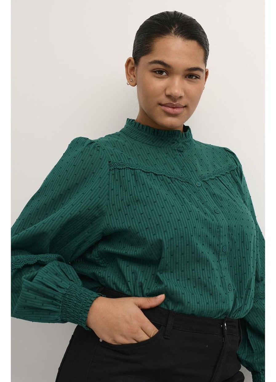 Grote Maten Mode Kaffe Curve | Kaffe Curve Blouse Silla 10581817 - 195421 Aventurine