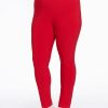 Grote Maten Mode Yoek | Yoek Loretta'S Xtra Slim Fit Tregging Dolce Rood L955585