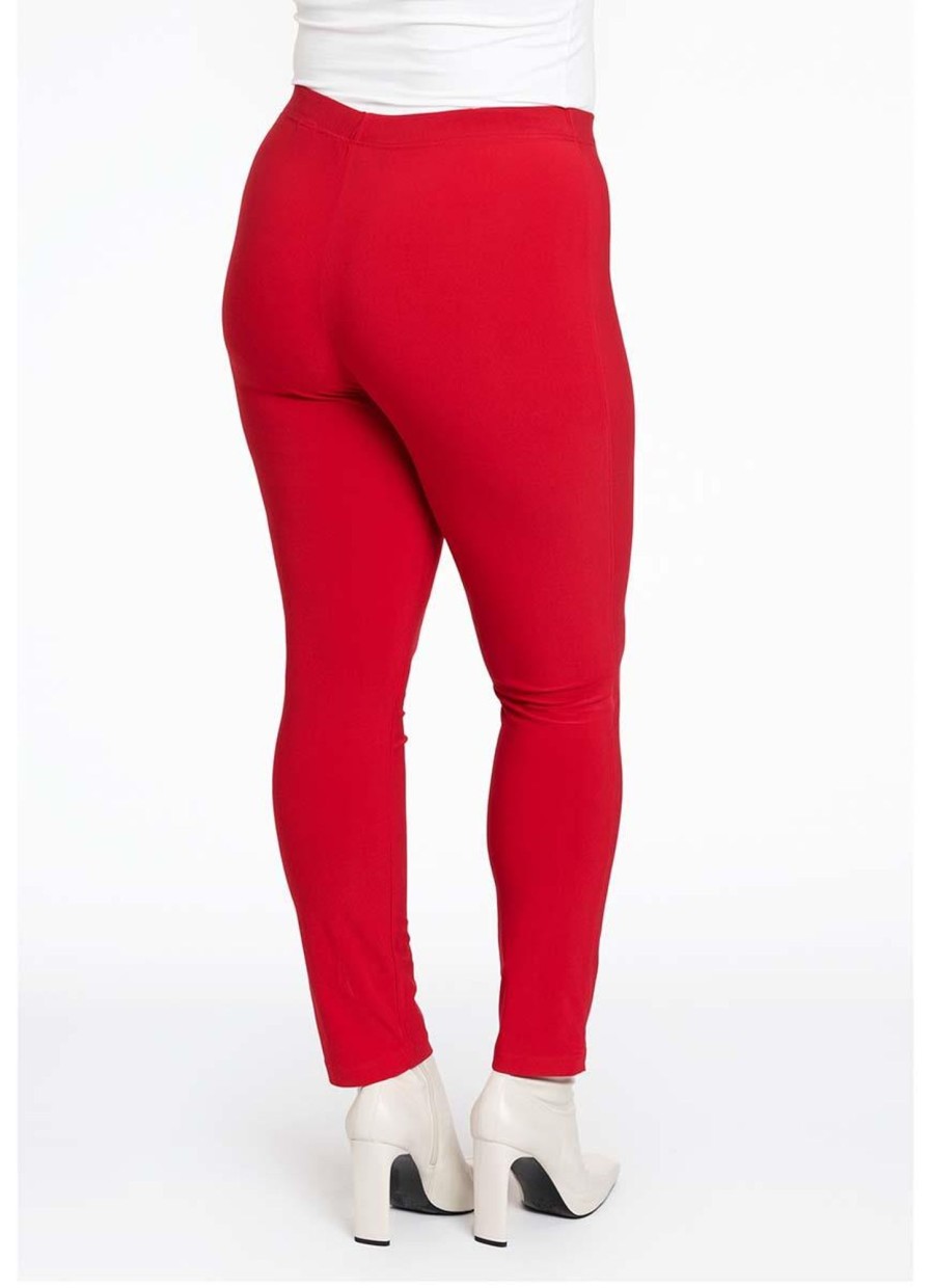 Grote Maten Mode Yoek | Yoek Loretta'S Xtra Slim Fit Tregging Dolce Rood L955585