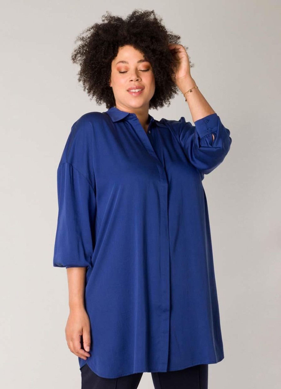 Grote Maten Mode Yesta | Yesta Blouse Ruby A004065 - 2081 Night Blue