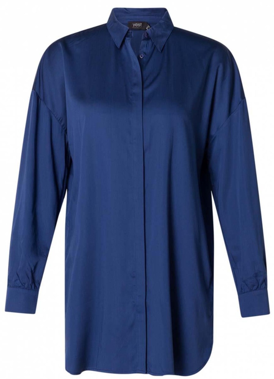 Grote Maten Mode Yesta | Yesta Blouse Ruby A004065 - 2081 Night Blue