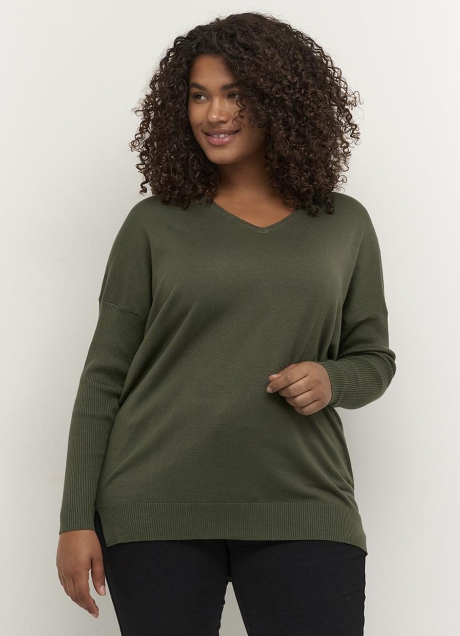 Grote Maten Mode Kaffe Curve | Kaffe Curve Pullover Machi 10580129 - 190511 Grape Leaf