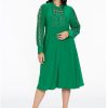 Grote Maten Mode Yoek | Yoek Dress Buttoned Dolce Bl227745 - 240 Green