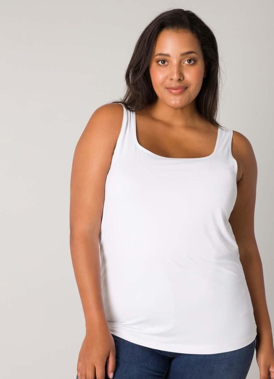 Grote Maten Mode Base Level Curvy | Base Level Curvy Top Yanne 084 White