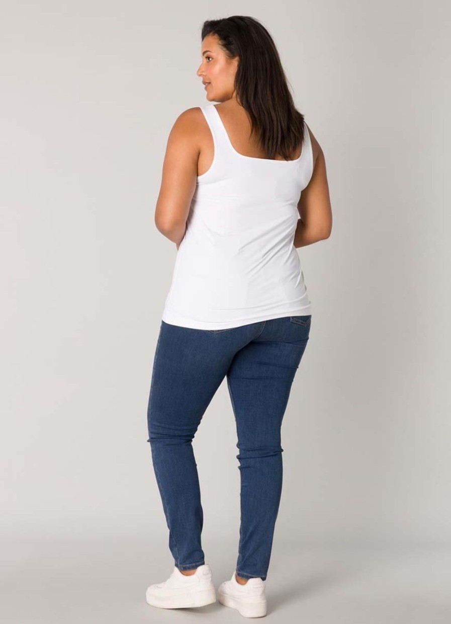 Grote Maten Mode Base Level Curvy | Base Level Curvy Top Yanne 084 White