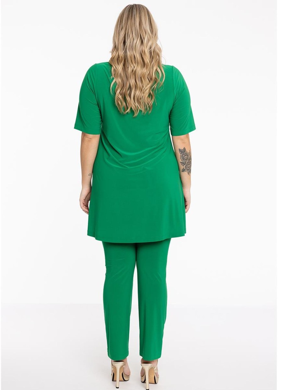 Grote Maten Mode Yoek | Tunic Wide Bottom Strings Dolce 174584 - 240 Green