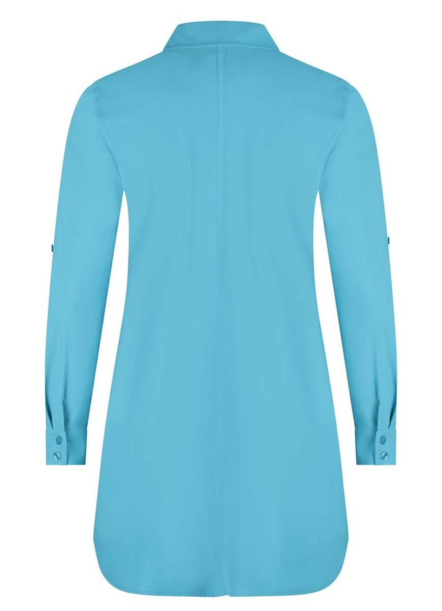 Grote Maten Mode PlusBasics | Plusbasics Blouse Long Ls Travel 10 192 089-471 Iceblue