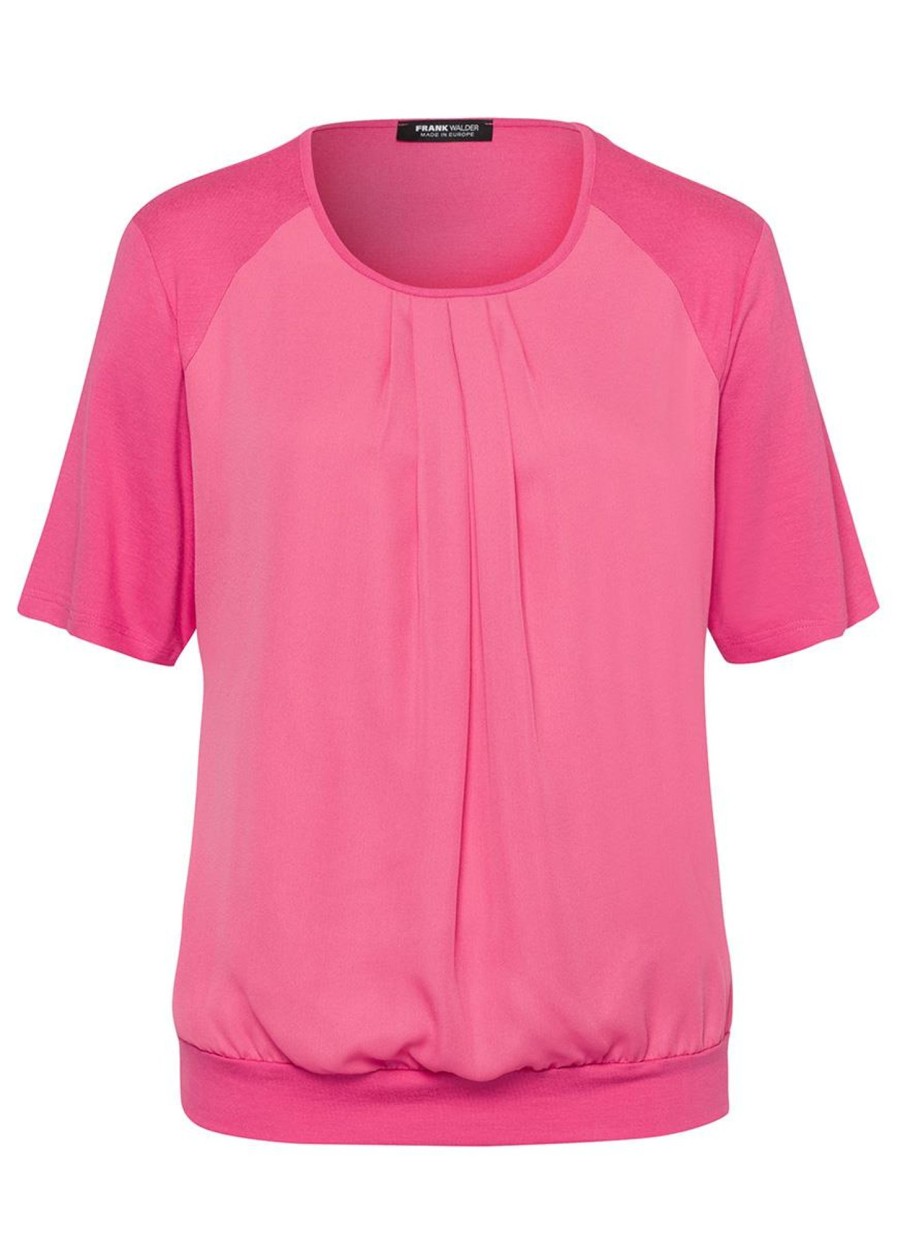 Grote Maten Mode Frank Walder | Frank Walder Shirt 712404 - 392 Hibicus Roze