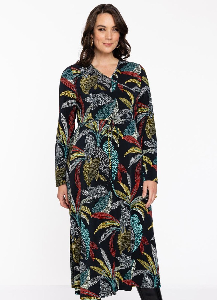 Party Items Yoek | Yoek Wrap Dress Palm Leo My207638 - 210