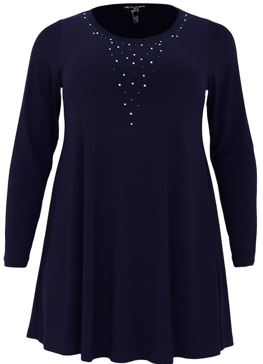 Party Items Yoek | Yoek Tunic Wide Bottom Strass Loretta'S Dolce L194646 - 230 Navy