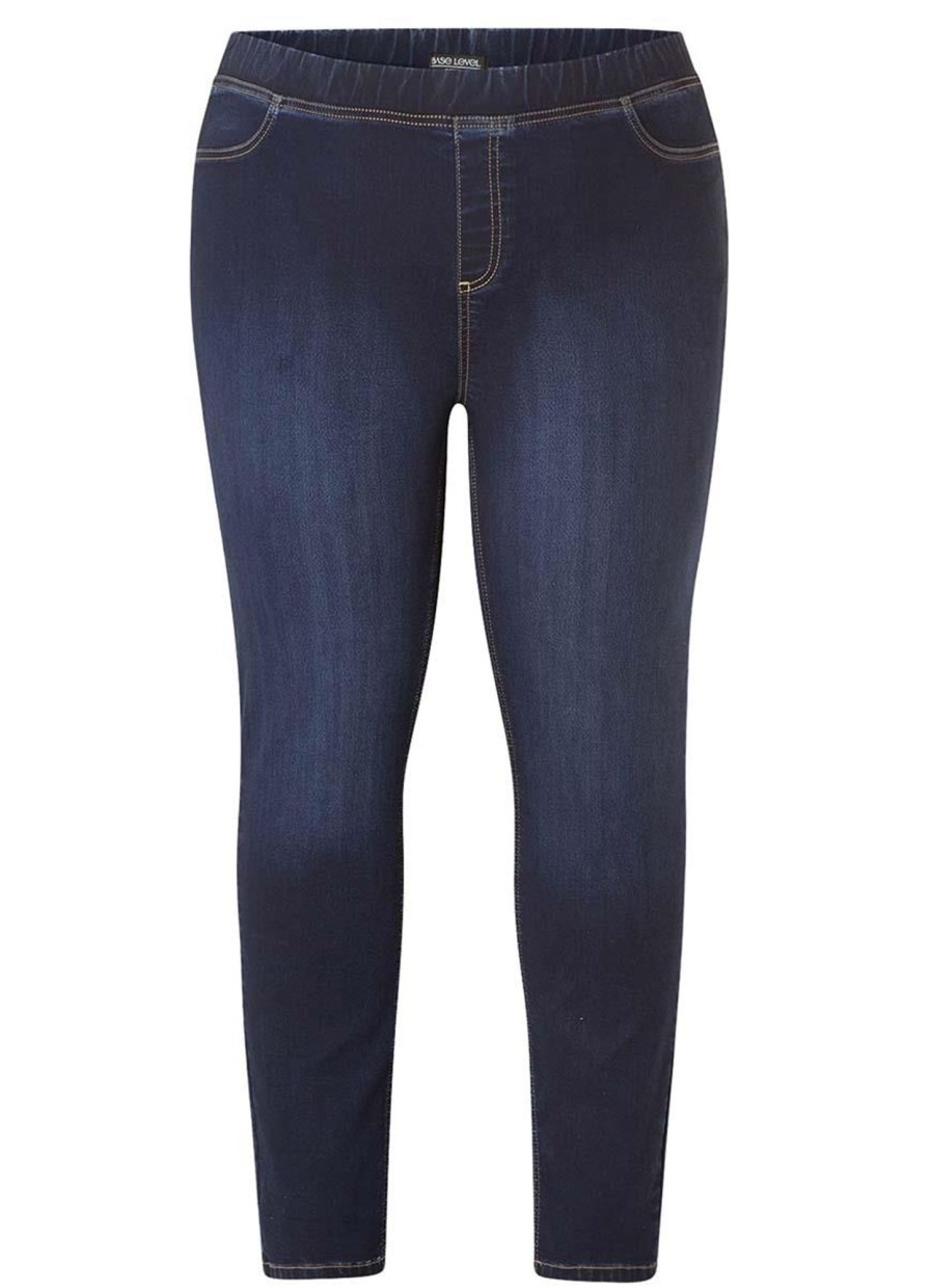 Grote Maten Mode Base Level Curvy | Base Level Curvy Jegging Tessa 008 Denim Blue