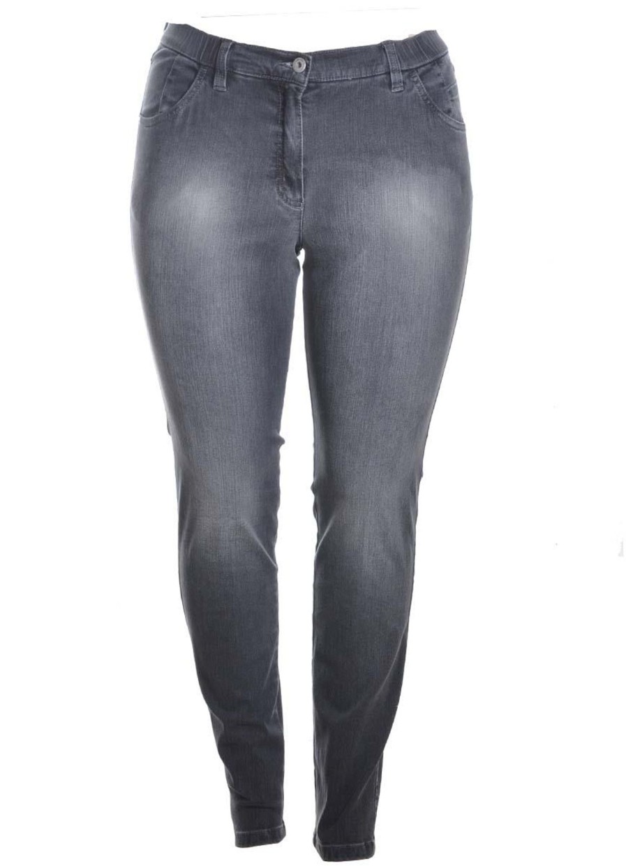 Grote Maten Mode KjBrand | Kjbrand Jeans Betty Cs Rohre 24170-6881-601 Nearly Black Faded