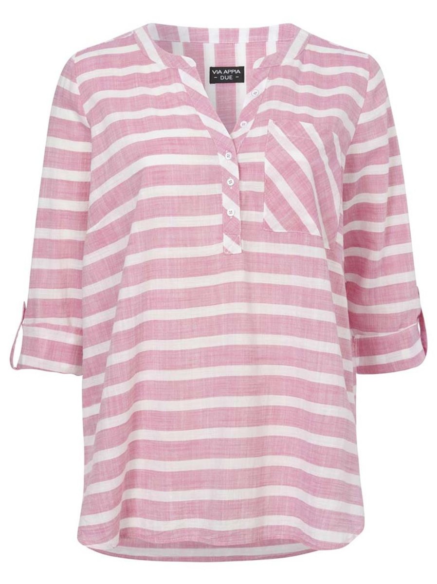 Grote Maten Mode Via Appia Due | Via Appia Due Blouse 823057 - 650990 Fuchsia