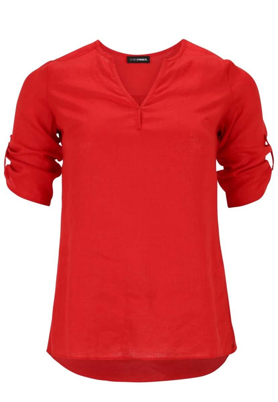 Grote Maten Mode Doris Streich | Doris Streich Blouse 231129 - 31 Rood