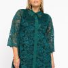 Party Items Yoek | Yoek Blouse Collar Lace 213760 - 242 Dark Green