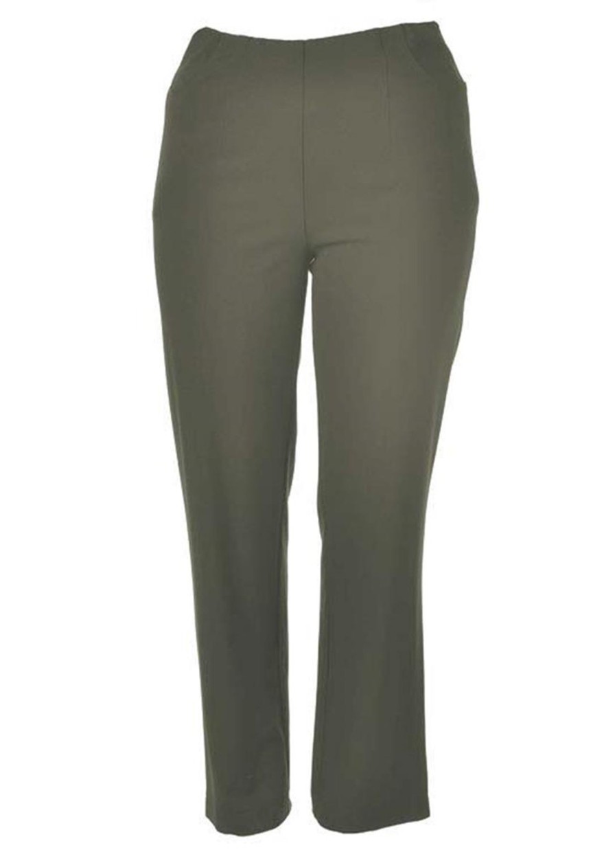 Grote Maten Mode Deze kwaliteit | Mona Lisa Pantalon149-08 Jenny Olijfgroen