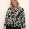 Grote Maten Mode Kaffe Curve | Kaffe Curve Blouse Fiona 10581753 - 104749 Black Feather