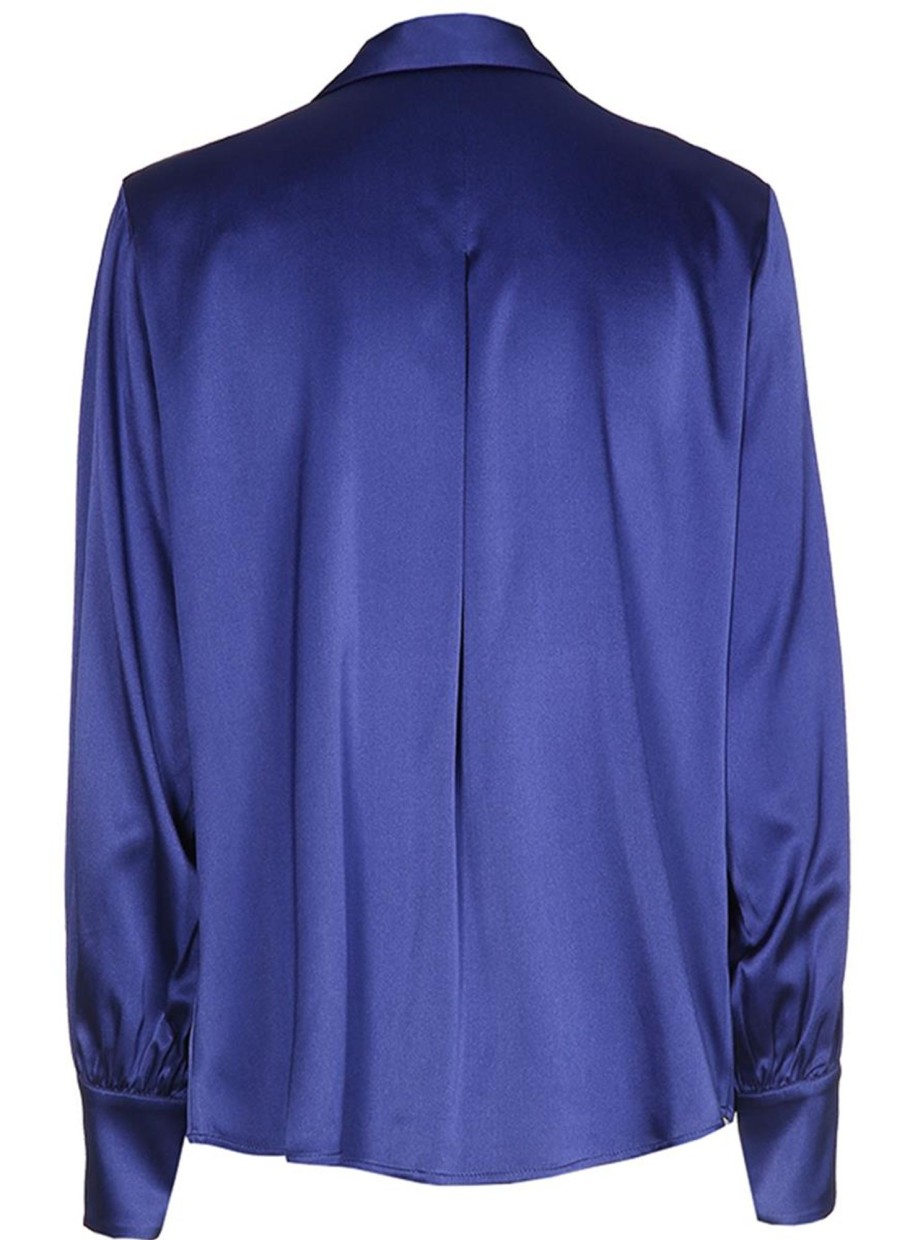 Party Items Xandres | Xandres Blouse Hint 61006-01 - 0690 Parker Blue