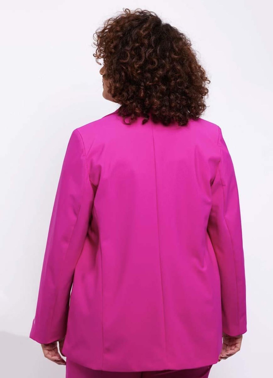 Grote Maten Mode Exxcellent | Exxcellent Blazer Meave 23Wye01 - 305 Fel Roze