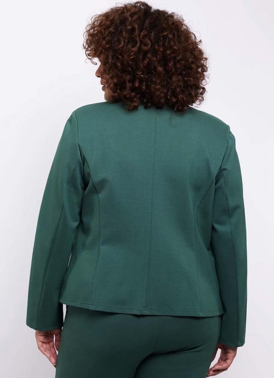 Grote Maten Mode Exxcellent | Exxcellent Blazer Noortje 23Wye11 - 705 Smaragdgroen