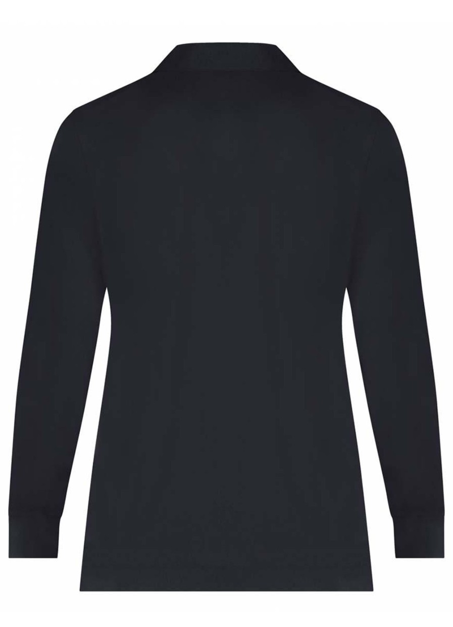 Grote Maten Mode Plusbasics | Plusbasics Polo Shirt Ls Travel 10 222 174-243 Marine