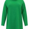 Grote Maten Mode Yoek | Yoek Pullover High Neck Rib 1302908