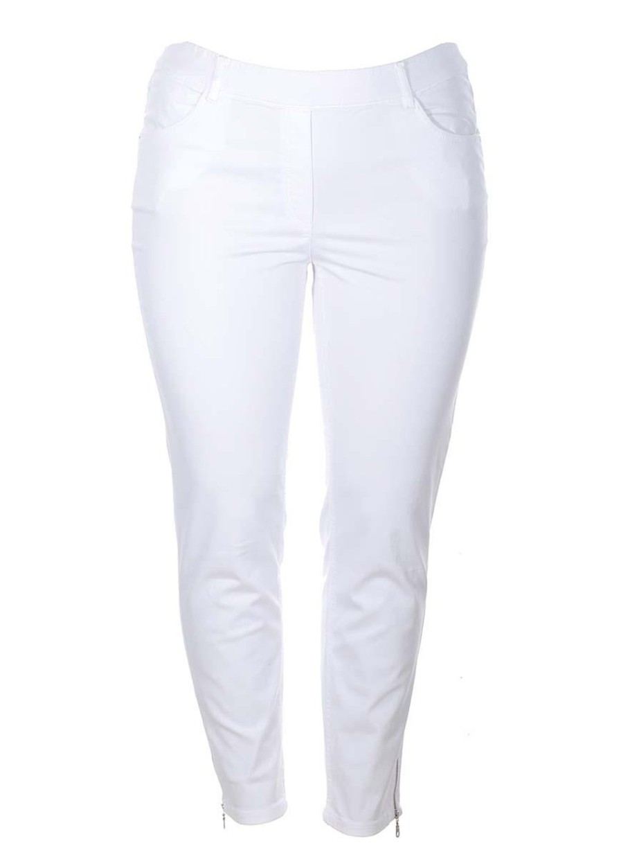 Grote Maten Mode Stark | Stark Broek Janna 72 Zip 4367-01Wit