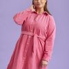 Grote Maten Mode Anyday | Anyday Dress Anna 8001158 - 3778 Pink Hartje