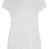 Grote Maten Mode Yoek | Yoek Basic T-Shirt Kapmouwen Wijd Viscose B4061-201 Wit