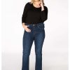 Grote Maten Mode Yoek | Yoek Flared Jeans. Dark Indigo.