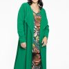 Grote Maten Mode Yoek | Yoek Vest Drape Neck B2510 - 240 Green