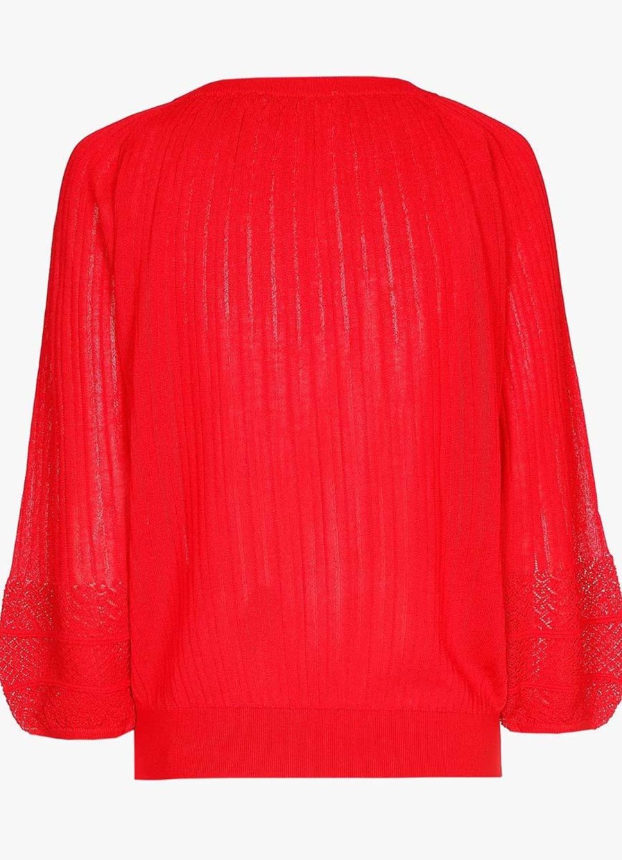 Grote Maten Mode Xandres | Xandres Trui Amaris 28369-02-2380 Rood