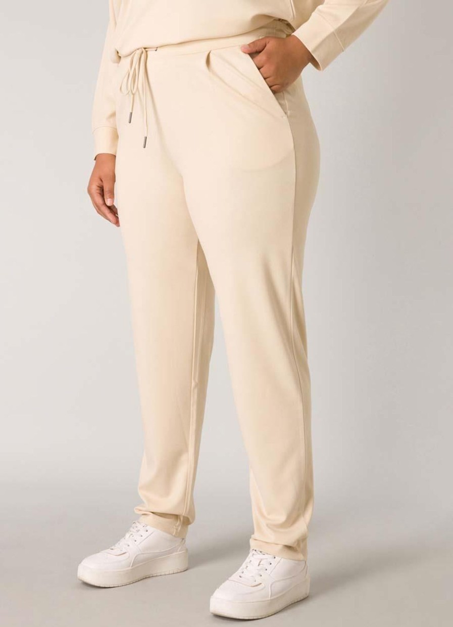 Grote Maten Mode Base Level Curvy | Base Level Curvy Broek Yoanna 078 Light Beige