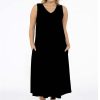 Grote Maten Mode Yoek | Yoek Jurk V Sleeveless Swing Dolce B7051 - 210 Black