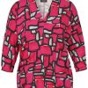 Grote Maten Mode Via Appia Due | Via Appia Due Shirt 663881- 653 Pink-Zwart