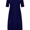 Grote Maten Mode Yoek | Yoek Long Dress Dolce B7000-230 Marine