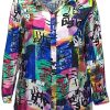 Grote Maten Mode KjBrand | Kj Brand Blouse 18470-4893-528 Multicolor