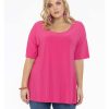 Grote Maten Mode Yoek | Yoek Tuniek Flare Dolce B4027-265 Pink