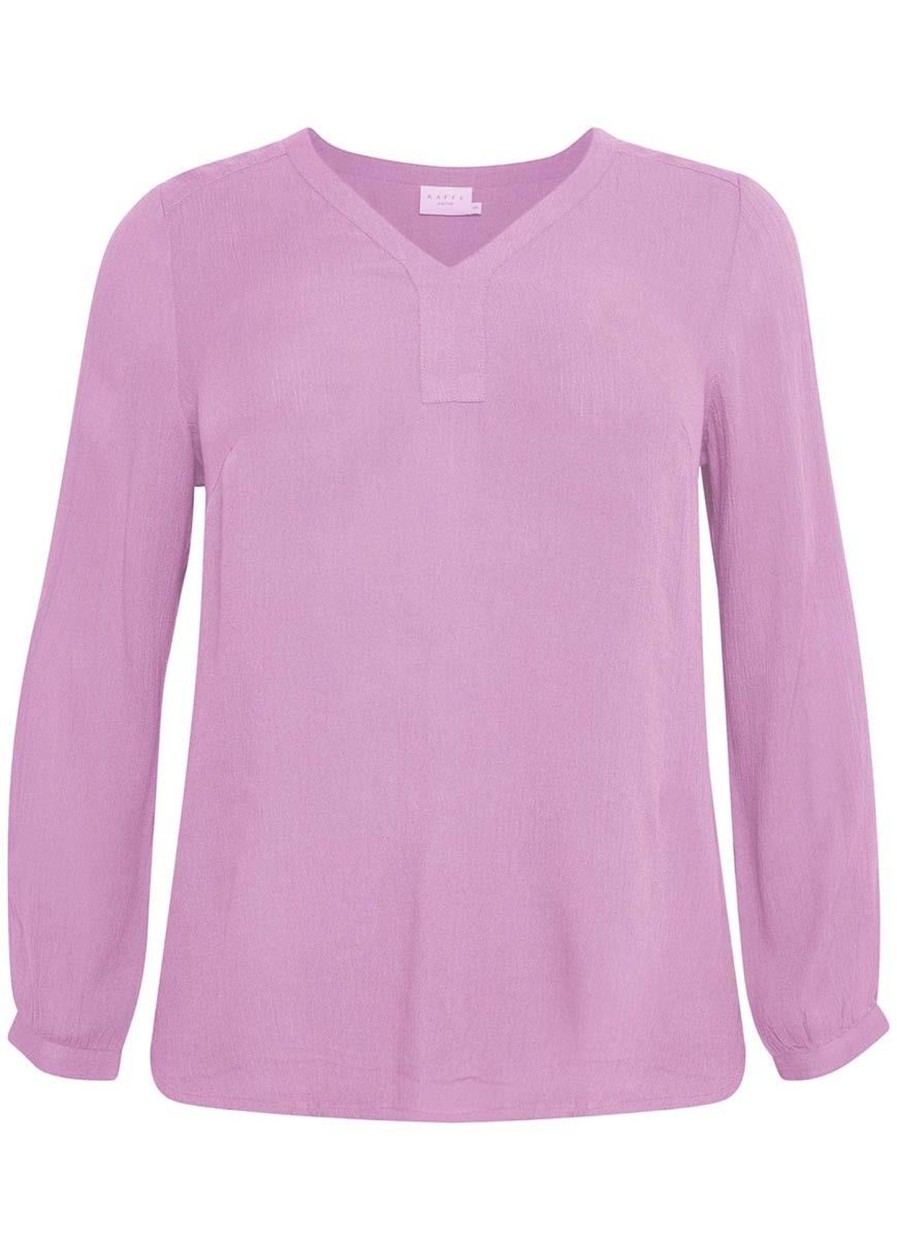 Grote Maten Mode Kaffe Curve | Kaffe Curve Blouse Ami Ls 10580001 - 152218 Pink Frosting