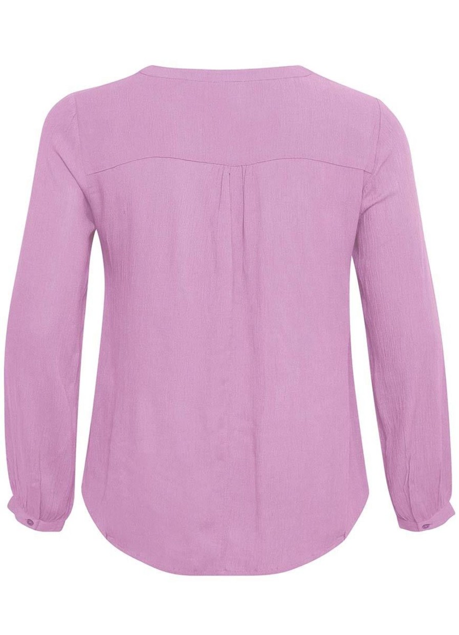 Grote Maten Mode Kaffe Curve | Kaffe Curve Blouse Ami Ls 10580001 - 152218 Pink Frosting