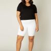 Grote Maten Mode Base Level Curvy | Base Level Curvy Ava Legging Short 010 White