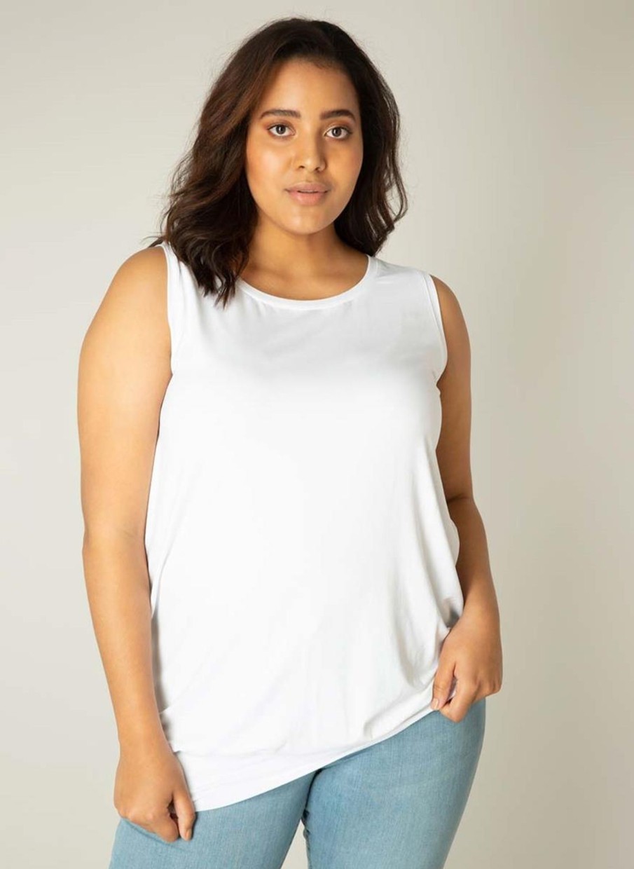 Grote Maten Mode Base Level Curvy | Base Level Curvy Top Yasmina 032 White