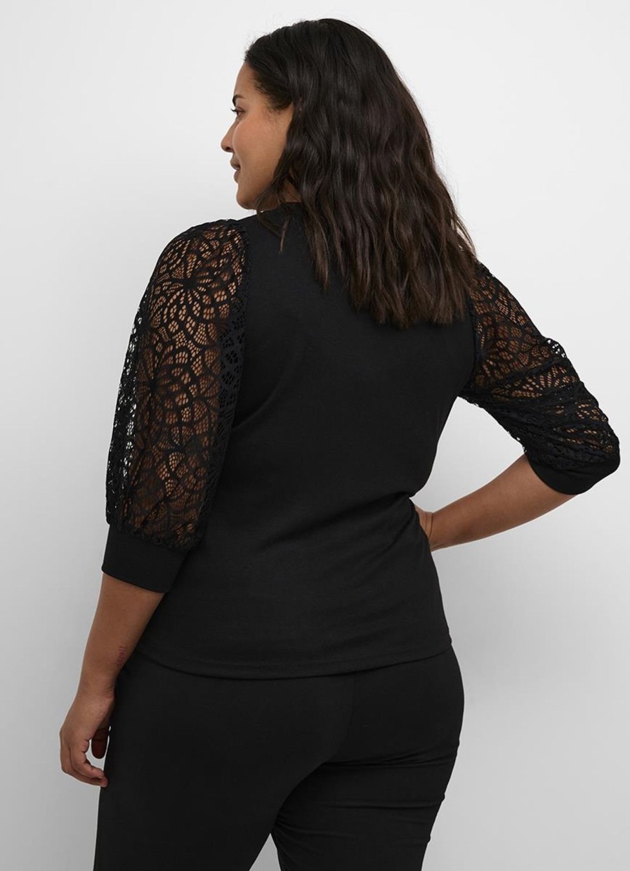 Party Items Kaffe Curve | Kaffe Curve Shirt Bella Lace 10581899 - 100121 Black Deep