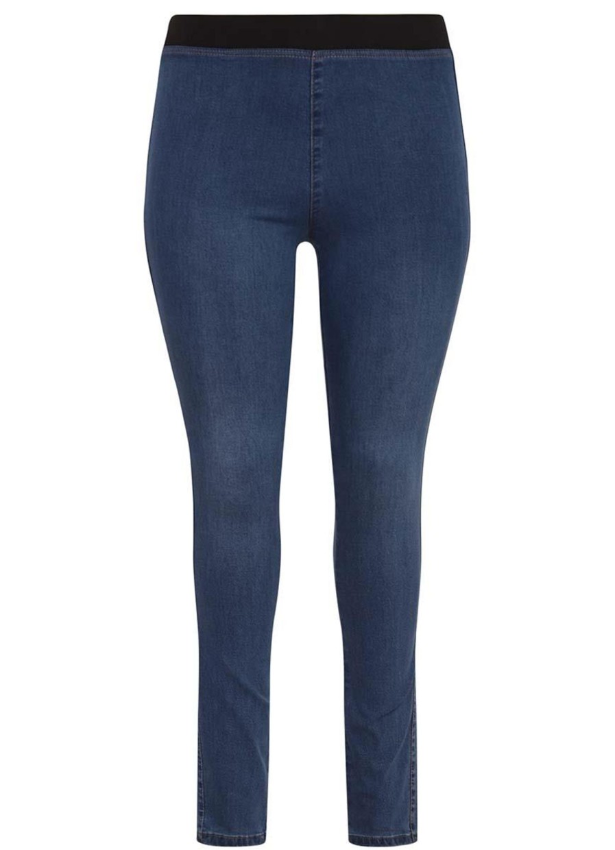 Grote Maten Mode Yoek | Yoek Jegging Slim-Fit Denim B5510