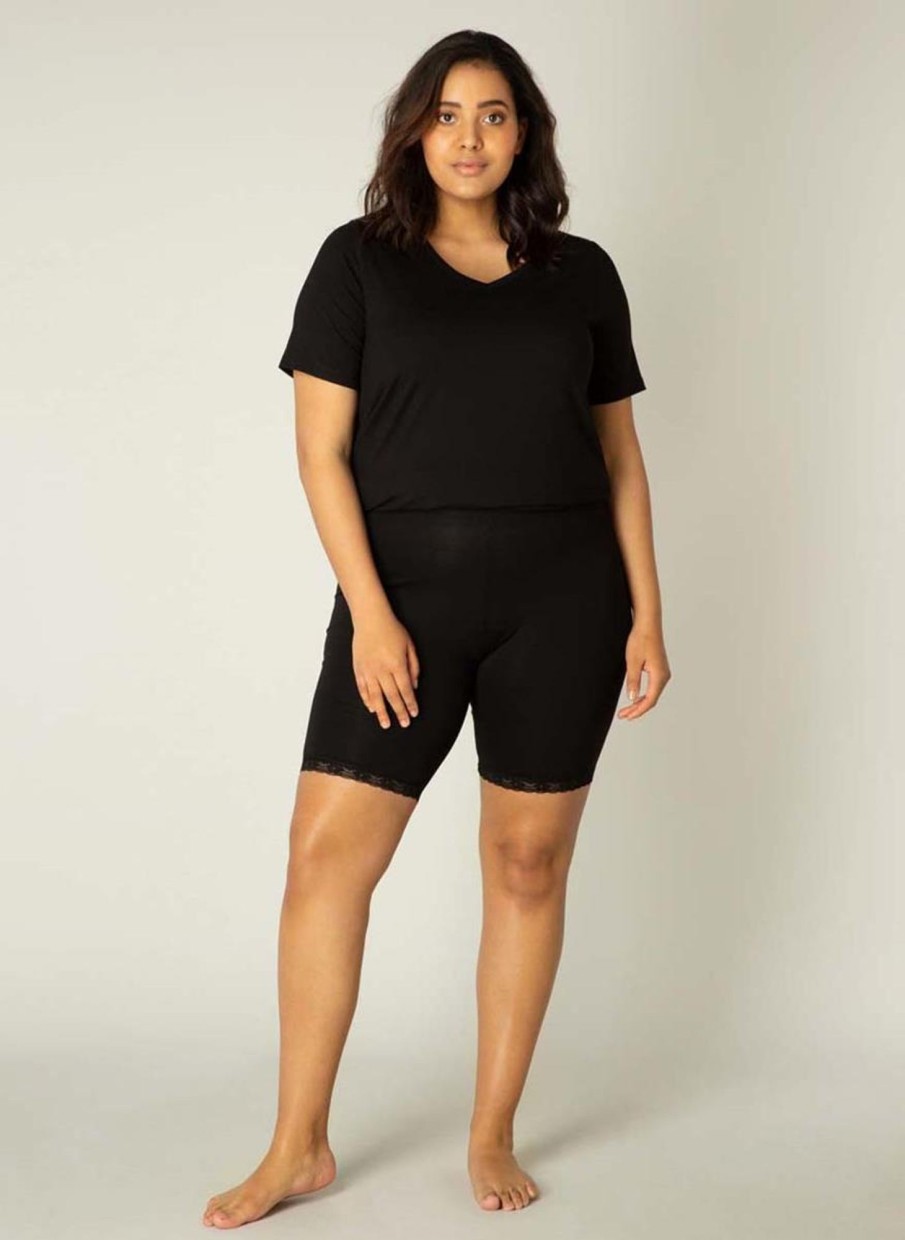 Grote Maten Mode Base Level Curvy | Base Level Curvy Ava Legging Short 010 Black